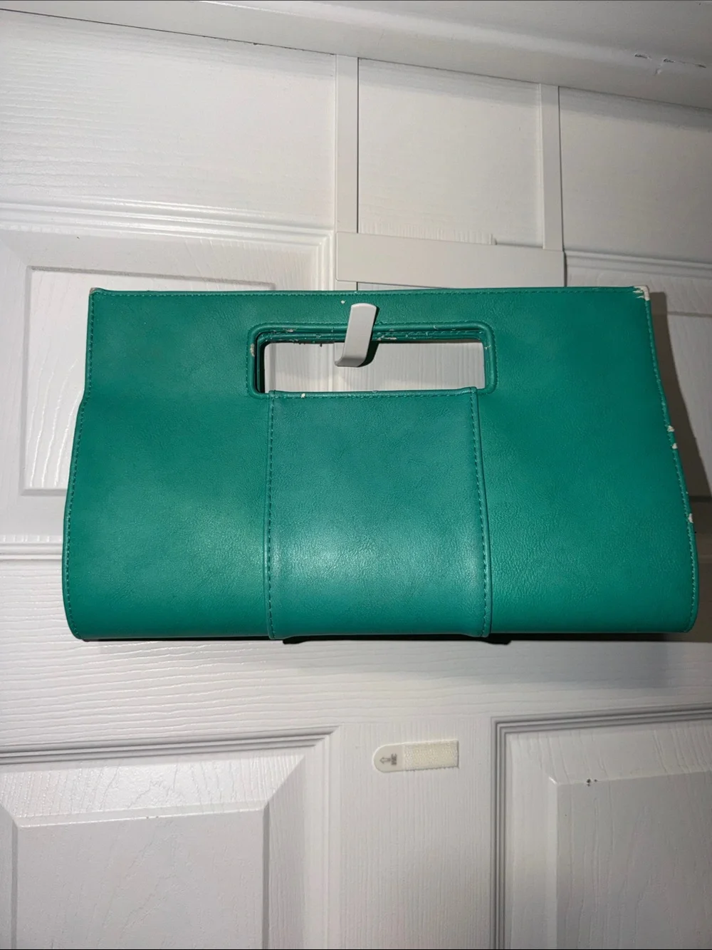 Charming Charlie Teal Cutout Handle Clutch